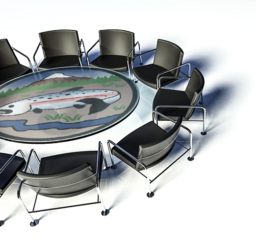 Half table with CTSI Logo in the center